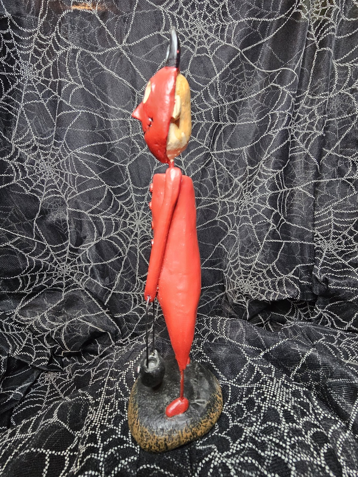Red Devil Trick or Treat Halloween Folk Art by Janell Berryman’s PUMPKINSEEDS