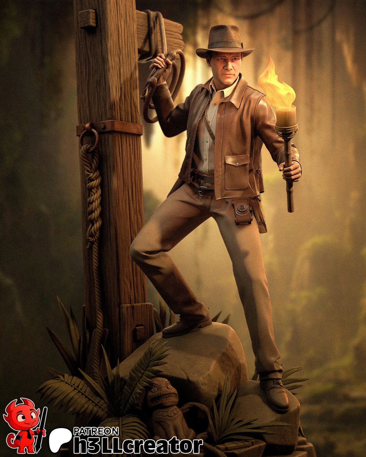 Indiana Jones & The Great Circle 1/12 Scale Statue 3D Print Model Kit Unpainted