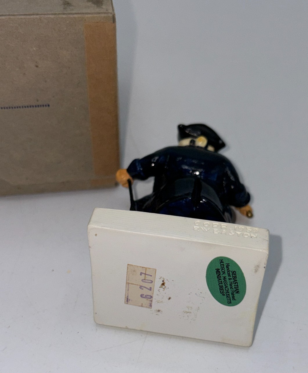 Sebastian Miniatures Colonial Bell Ringer Figurine 6207 w Box Vintage
