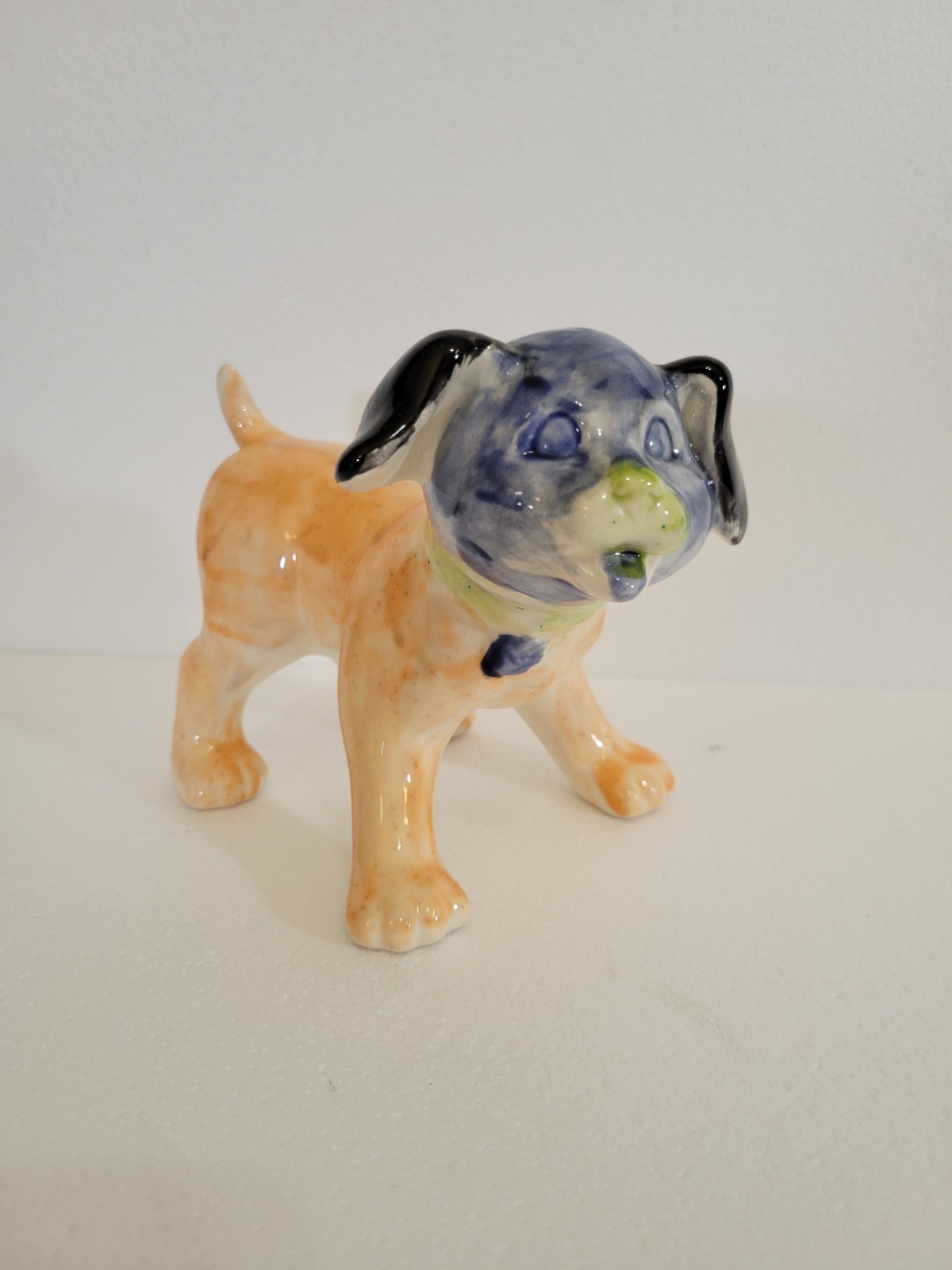 Vintage Brown Puppy Dog Ceramic Mold Painted Hobbyist Piece