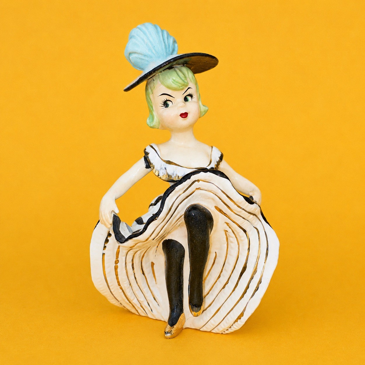 CUTE! Can Can Dancer French Girl Woman Figurine Moulin Rouge TMJ Napco Lefton