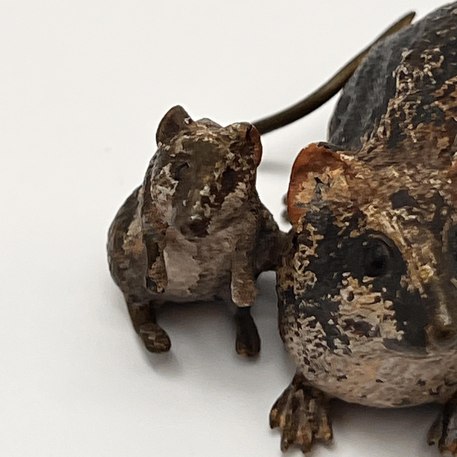 Antique Vienna Bronze Mouse Family Group Cold Painted Geschutzt Depose Austria