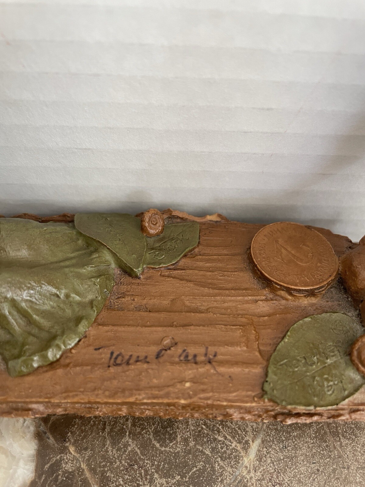 Vtg Gnomes In Canoe Tom Clark Figurine Topsy Turvy Signed Resin 6.5” NO BASE