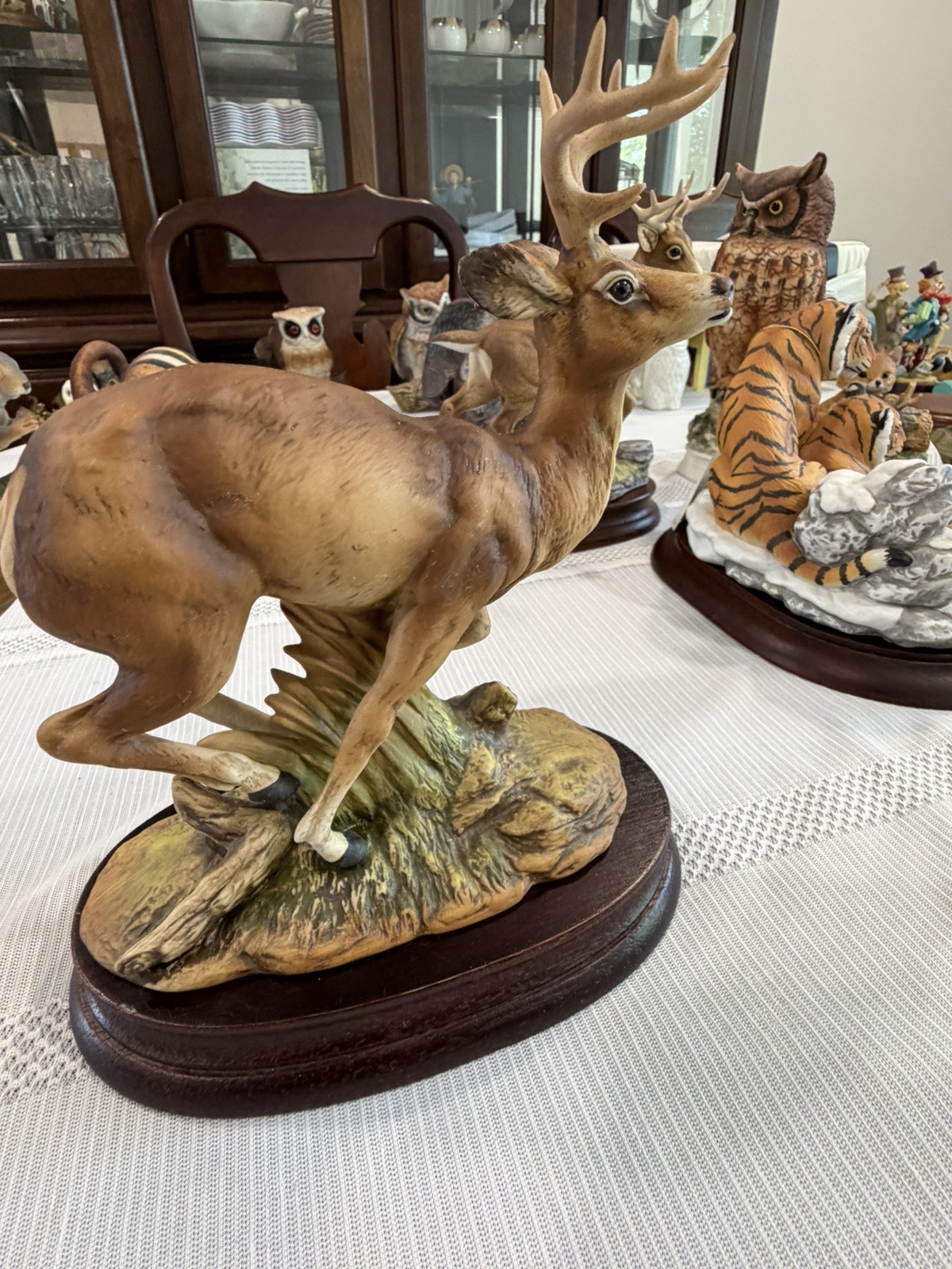 Andrea By Sadek 1985 Porcelain Mule Deer Figurine With Stand 7246