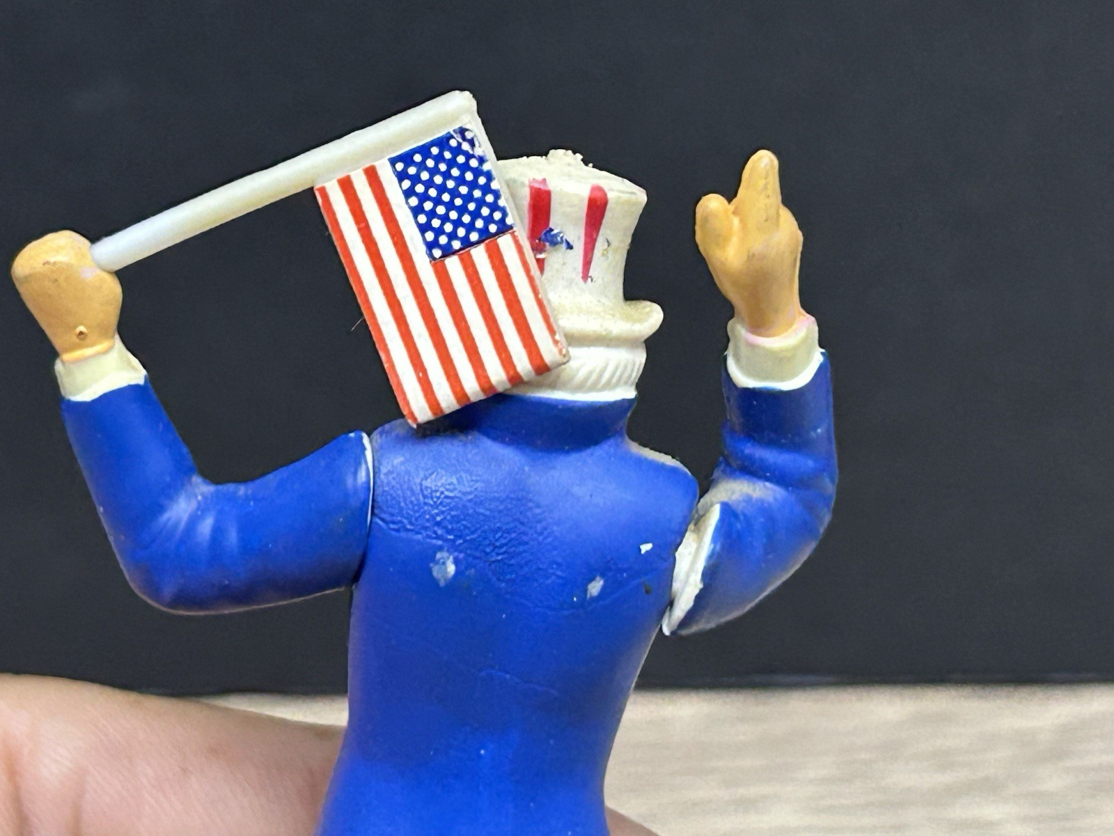 Vintage Hollywood Accessories UNCLE SAM PATRIOTIC Figurine Holding American Flag