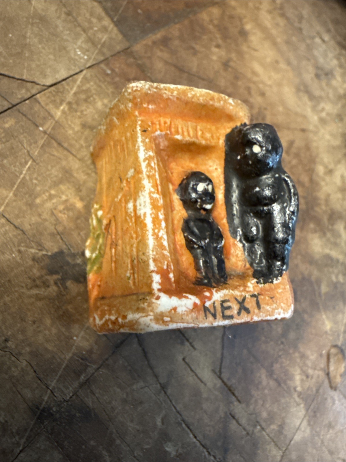 Vintage Americana Figurine Boys in Outhouse “NEXT” Made In Japan