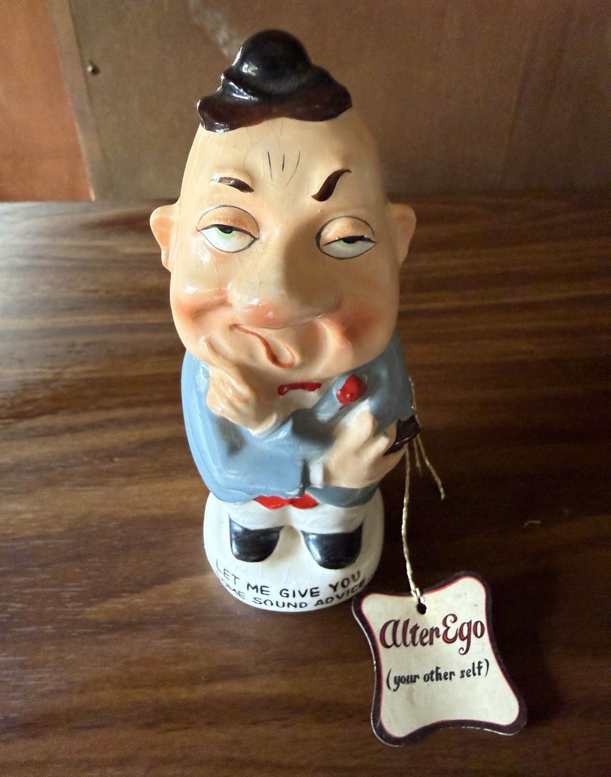 Alter Ego Character Ceramic Figurine, Hand Painted Multicolor w/ Hang Tag 1970s