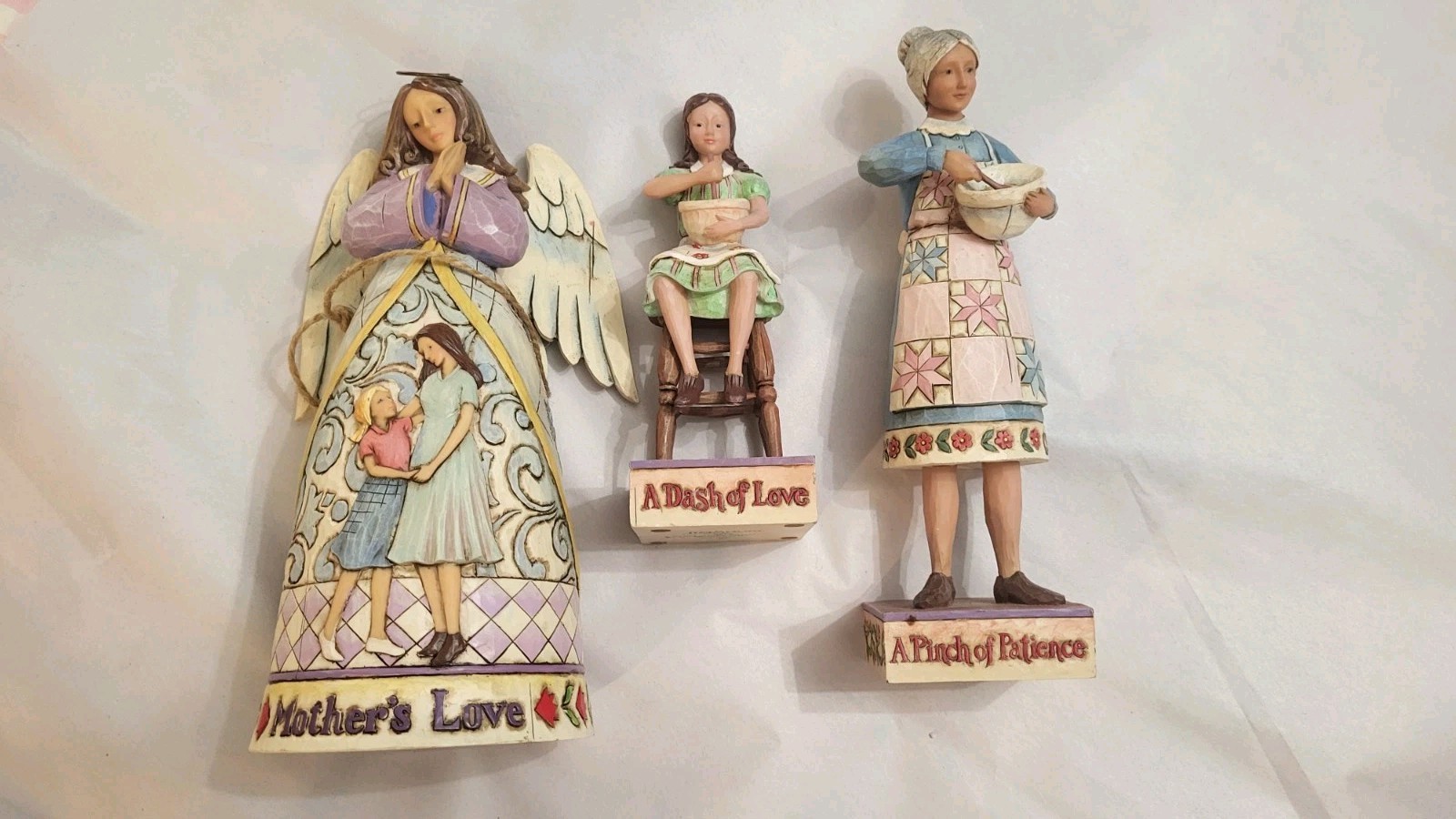 Small Jim Shore Collection: A Mother’s Love, A Pinch Of Patience, A Dash Of Love