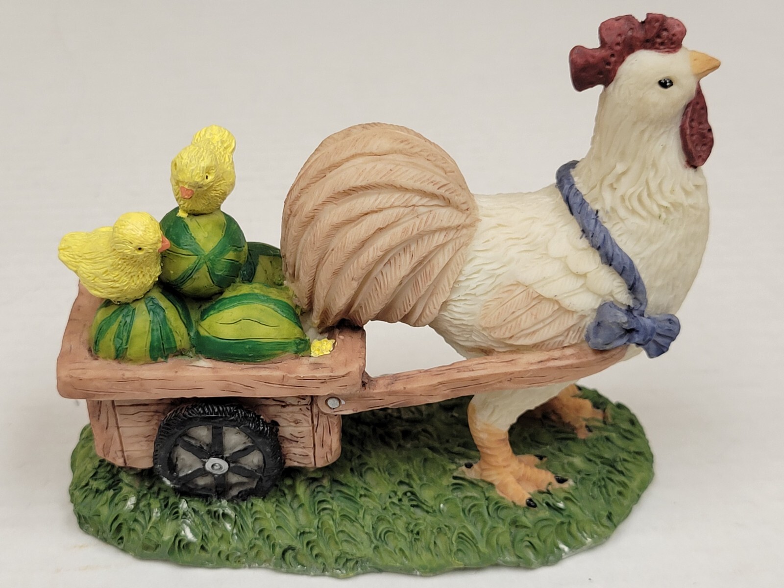 Young’s Collectables, Chicken Figurine – Statue, Chicken Pulling Cart (30217)