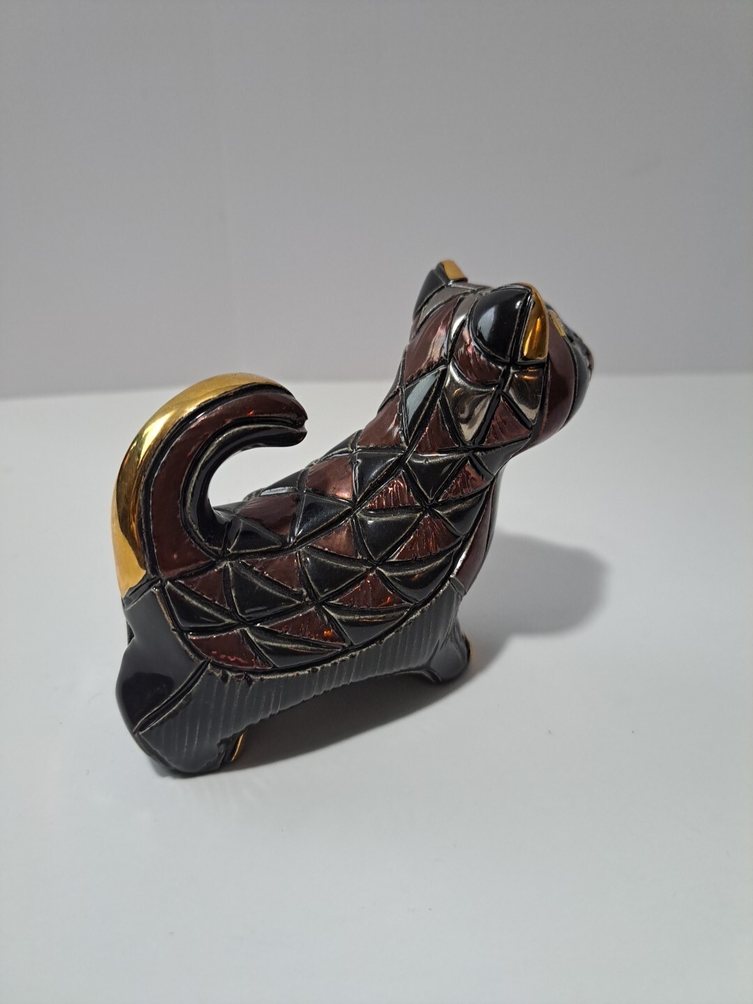 DeRosa Artesania Rinconda Cat Figurine 721 Silver Anniversary Collection Gold…
