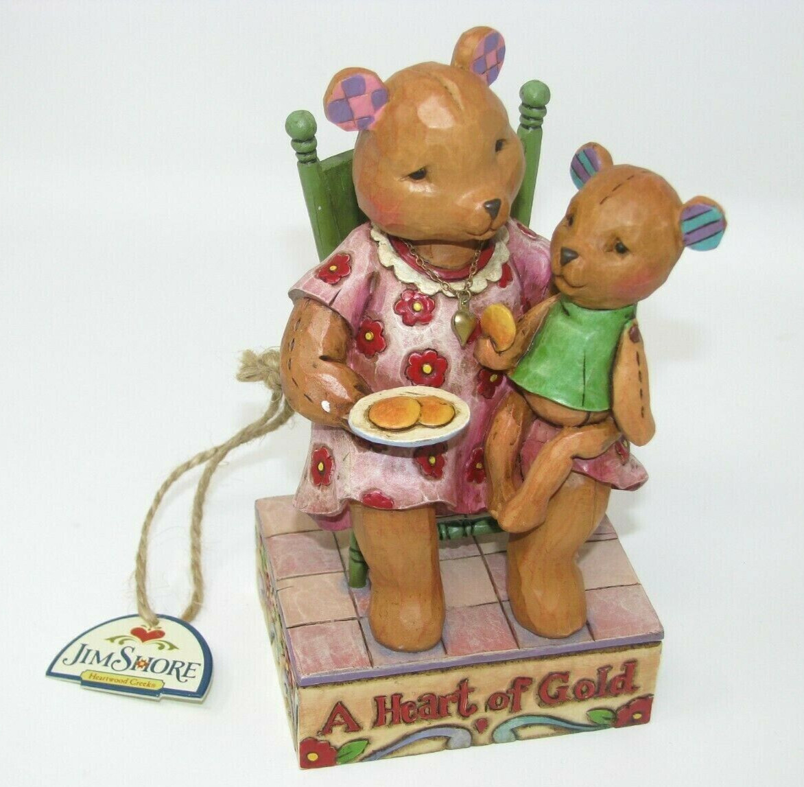Jim Shore YOU HAVE A HEART OF GOLD Stone Resin Bears Family 4009906