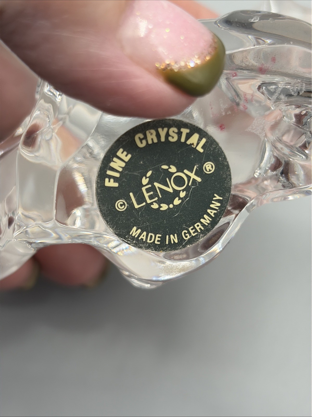 Lenox Fine Crystal Dolphin Frosted Glass Wave Figurine 1994 7″