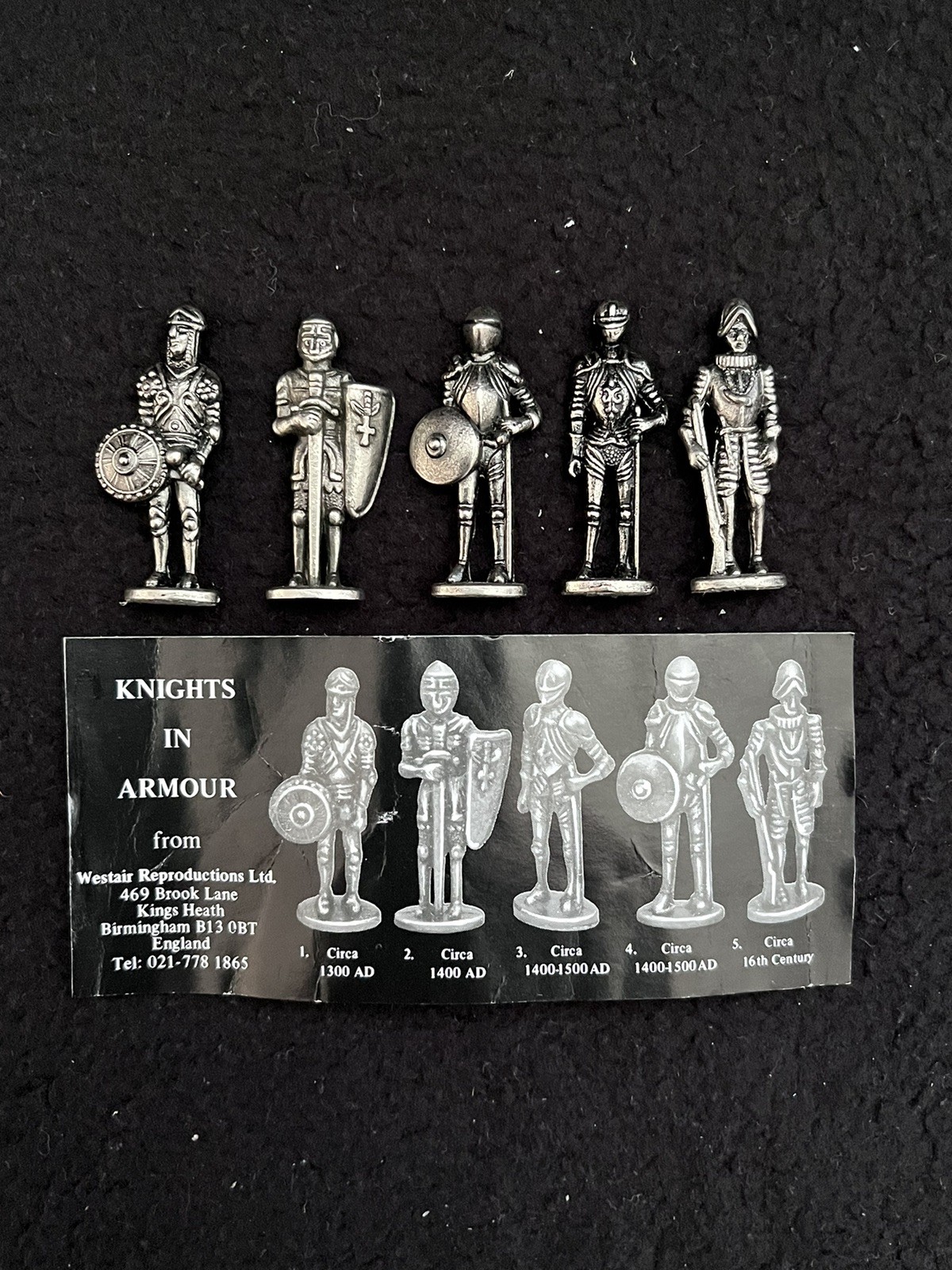 Vtg 1980’s Westair Productions Knights In Armour 5x 1.6” Pewter Figures England