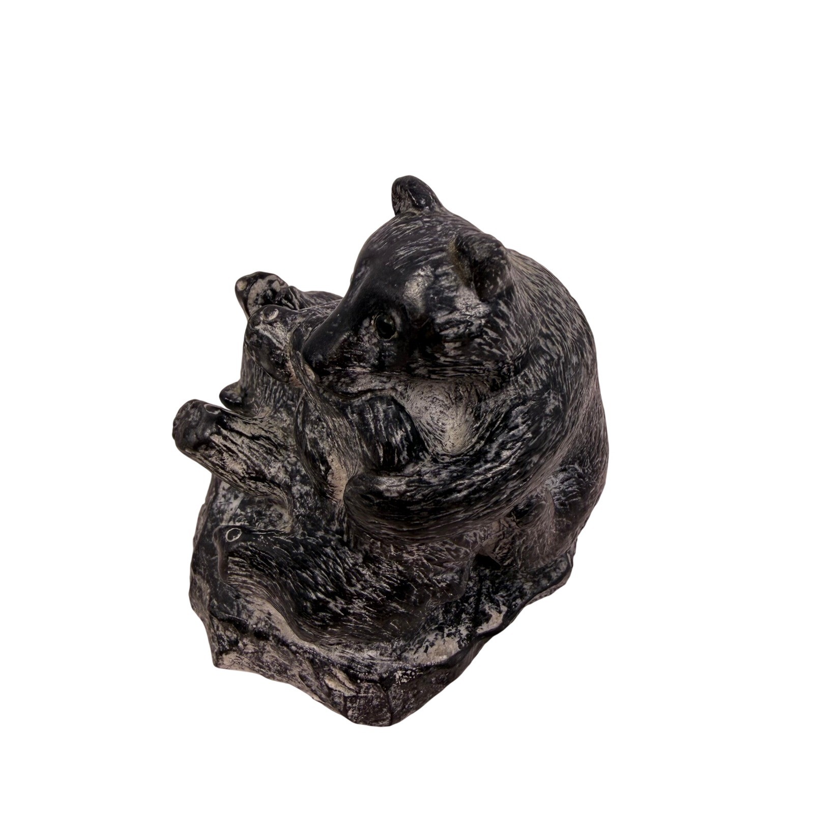 A Wold Original Rustic Cabin Decor Bear Figurine Black Soapstone Composite