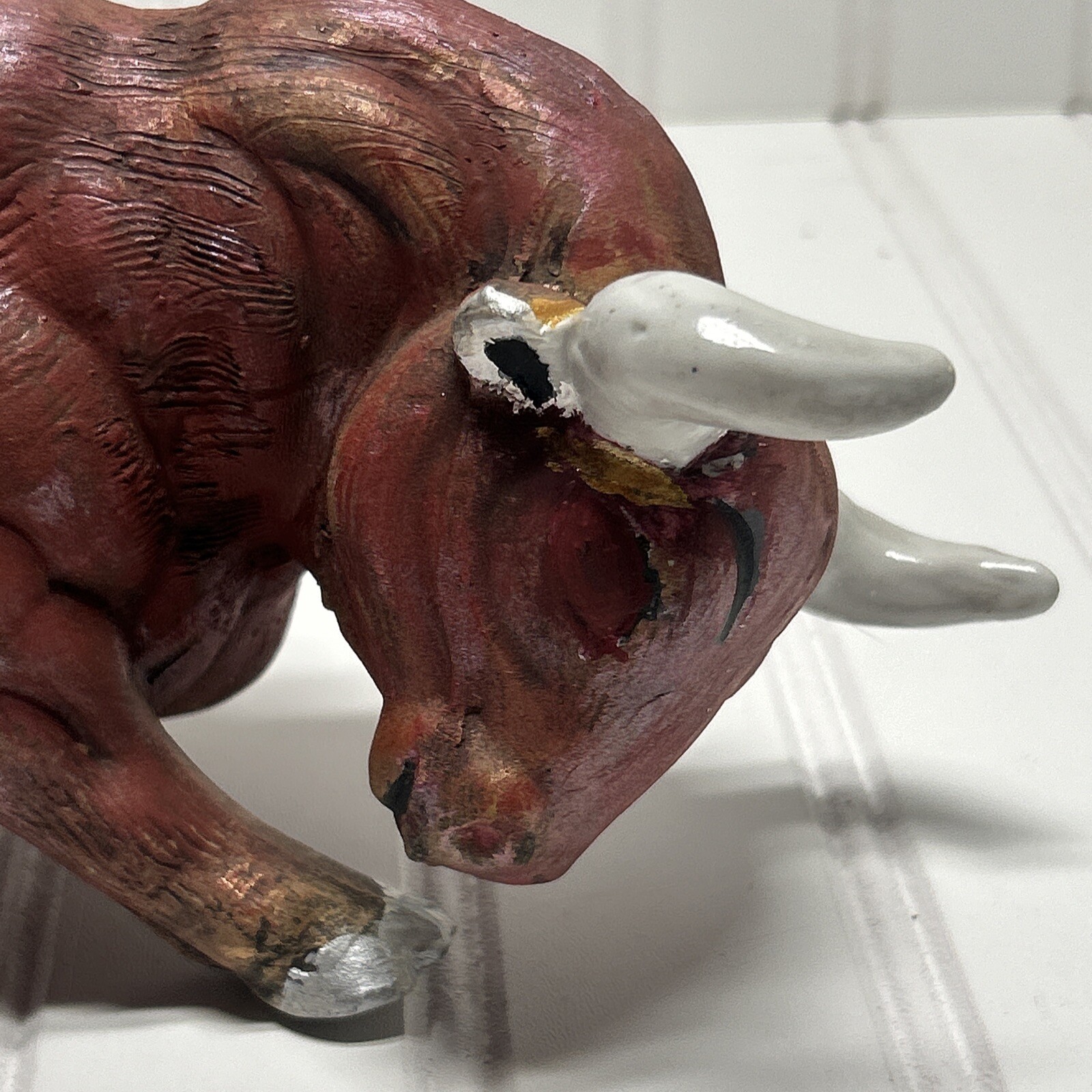 Vintage Bull Figurine Planter Japan Matte Glossy Horns