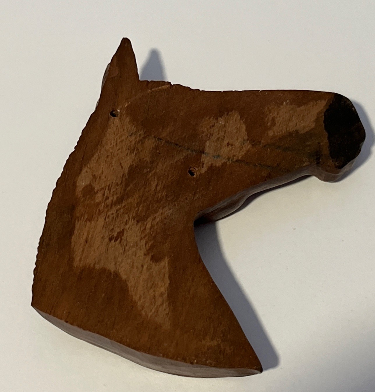 Vintage Small Wood Wall Mount Hanging 3D Brown Horse Head 4.5″W x 4.75″H