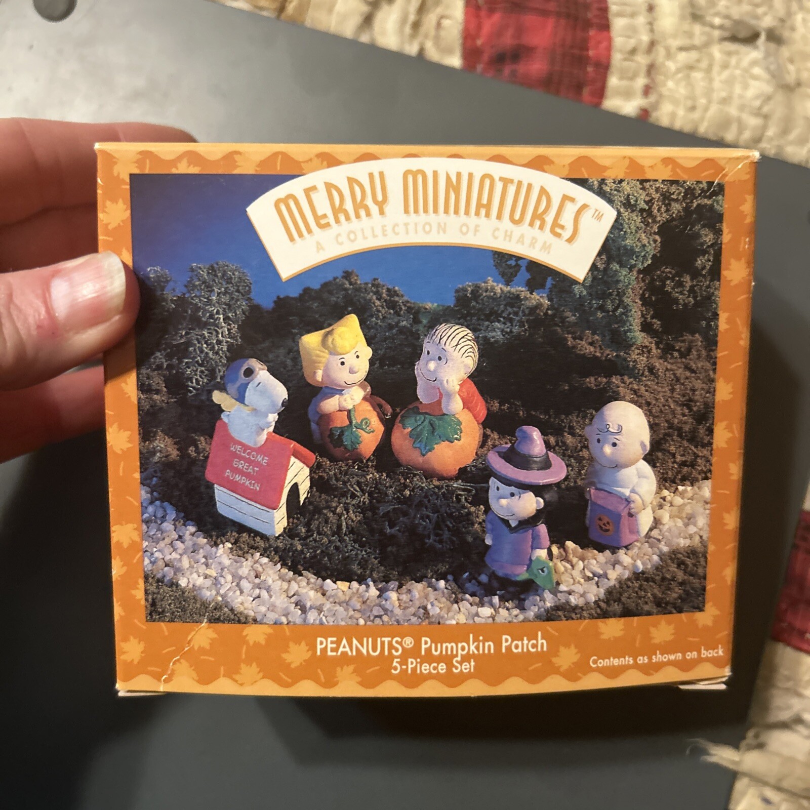 Snoopy Hallmark Merry Miniatures PEANUTS Pumpkin Patch Set, In Box
