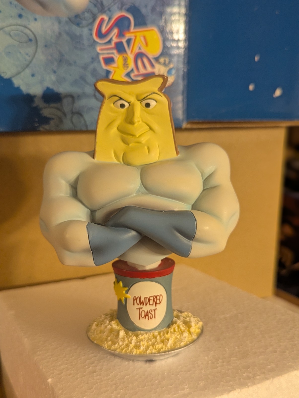 Palisades Toys Ren & Stimpy Powdered Toast Man Mini Bust # 43 of 60 Artist Proof