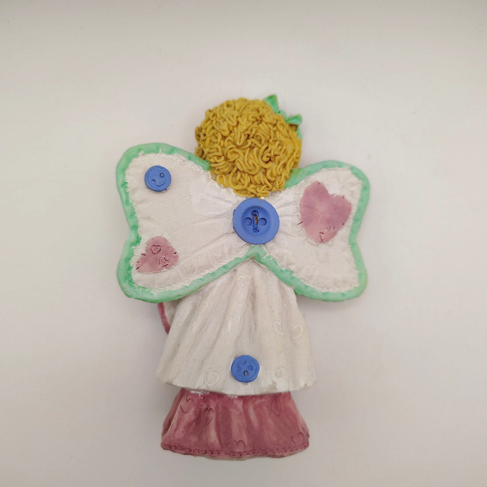 Patchwork Angel Figurine Resin Raggedy Ann Like Rag Doll Look Vintage