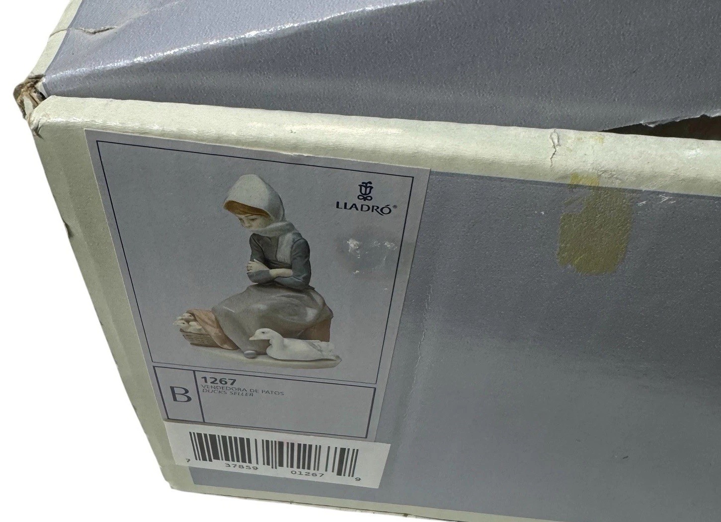 Lladro Duck Seller 1267 Porcelain Figurine Girl with Ducks Retired Spain w Box