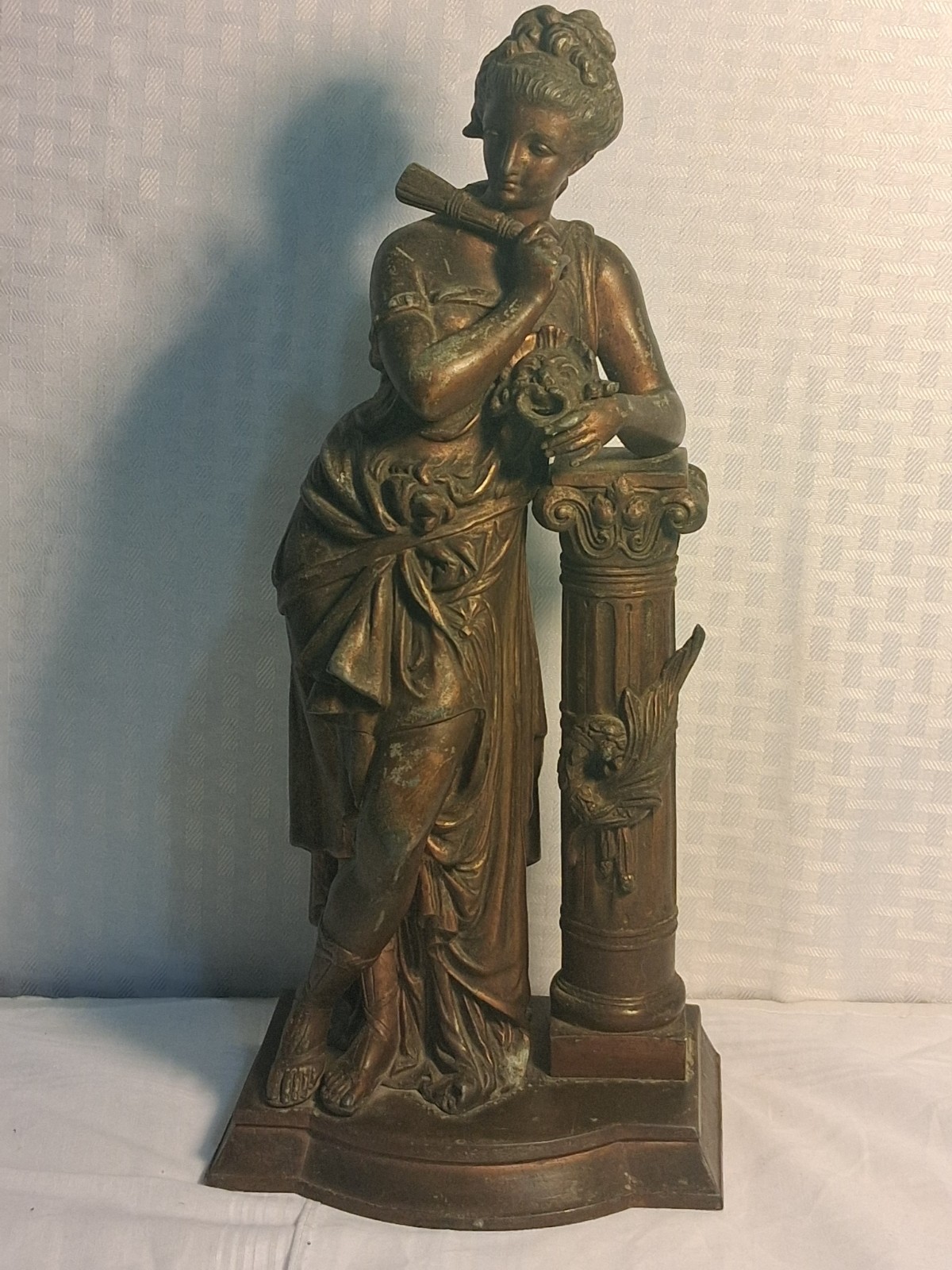 Antique Spelter Victorian Metal Statue