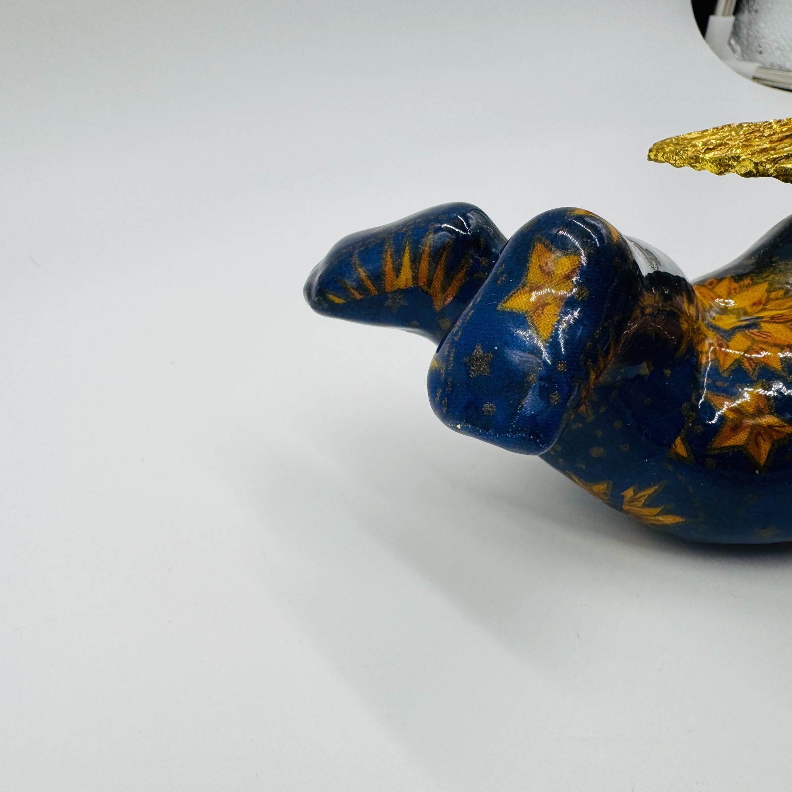 Joann Baker Celestial Cherub Angel Sun/Moon Gold Wings 9″ Blue/Gold Rare Vintage