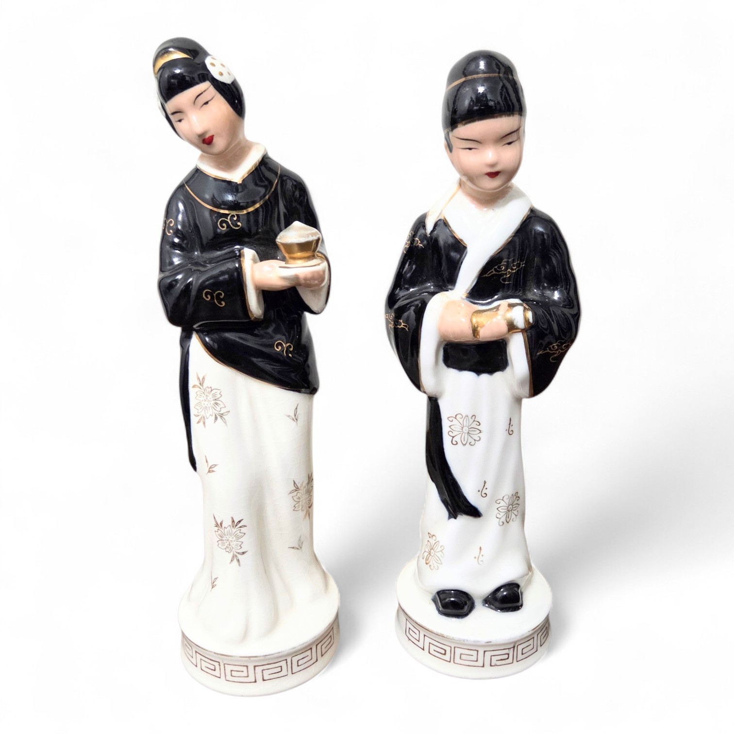 ​Vintage Moriyama Occupied Japan Figurines 8.5″ Porcelain Couple Statues”