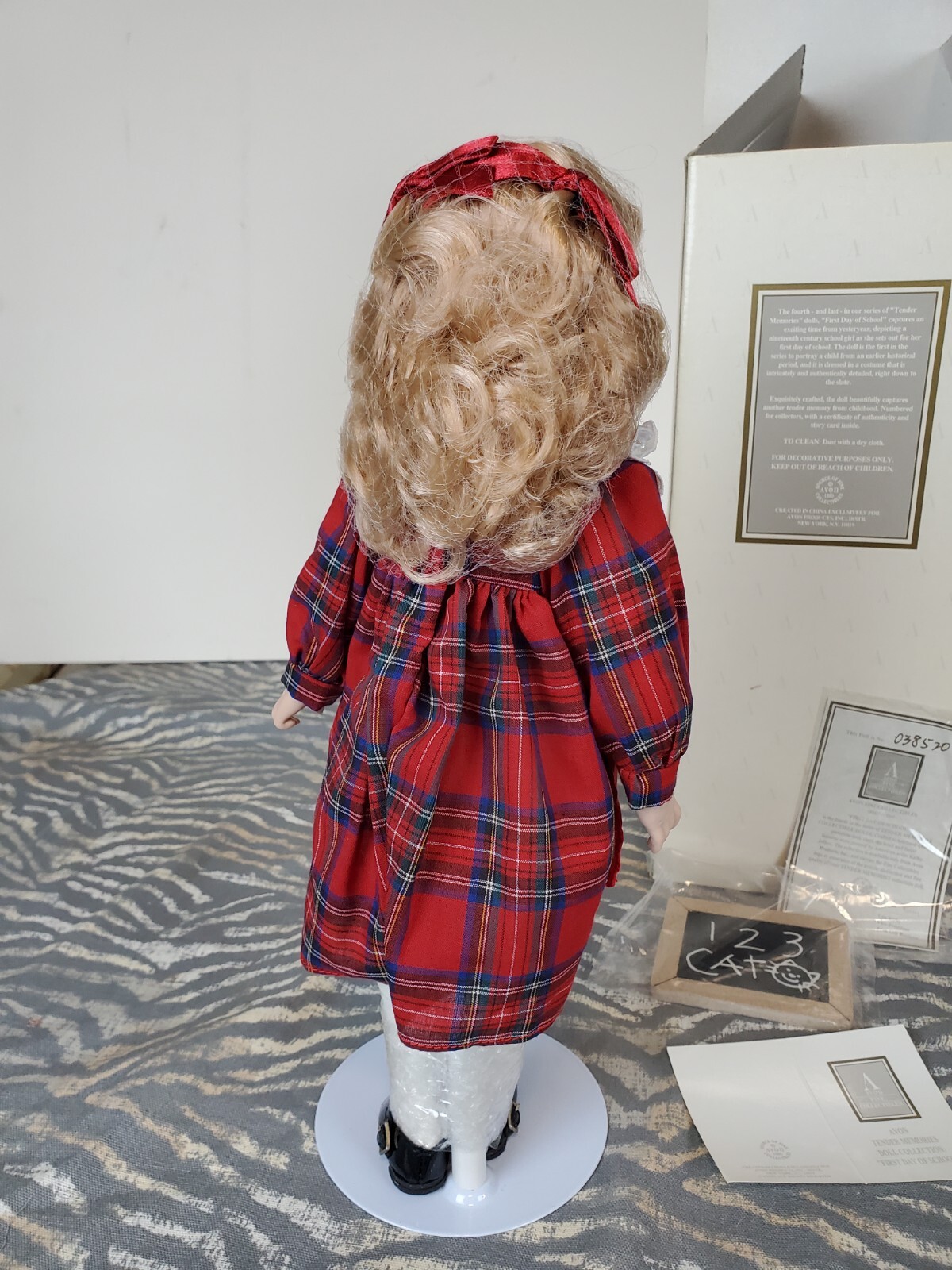 Vintage 1995 AVON Tender Memories Doll Collection “First Day of School”
