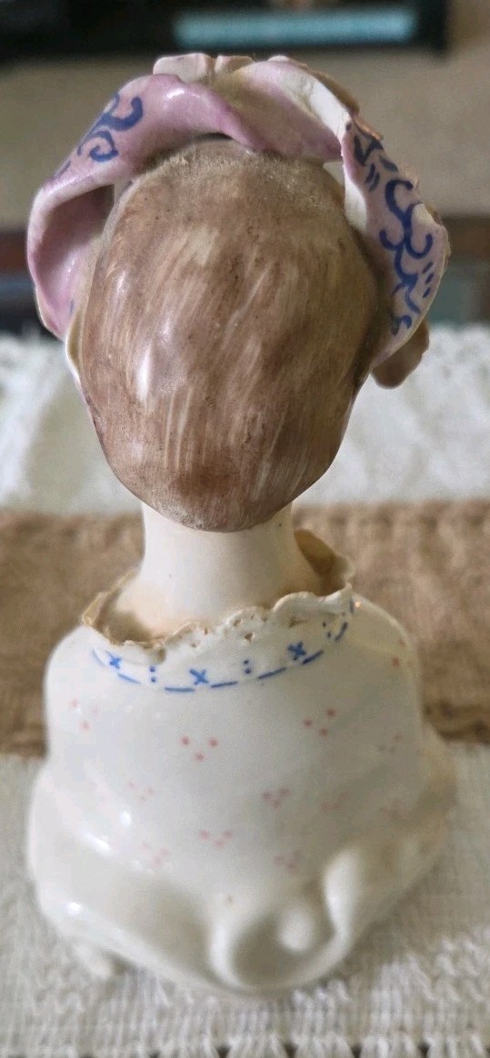 Vintage Cordey 5010 Victorian Woman Bust Porcelain Figurine 6.5″ Flowers 1940’s