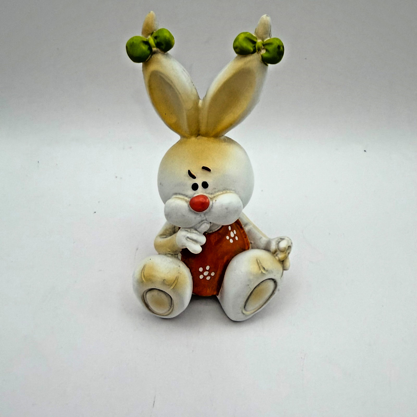 Bunny Rabbit Humor Figurine 4.5 Inch Vintage Easter Decor