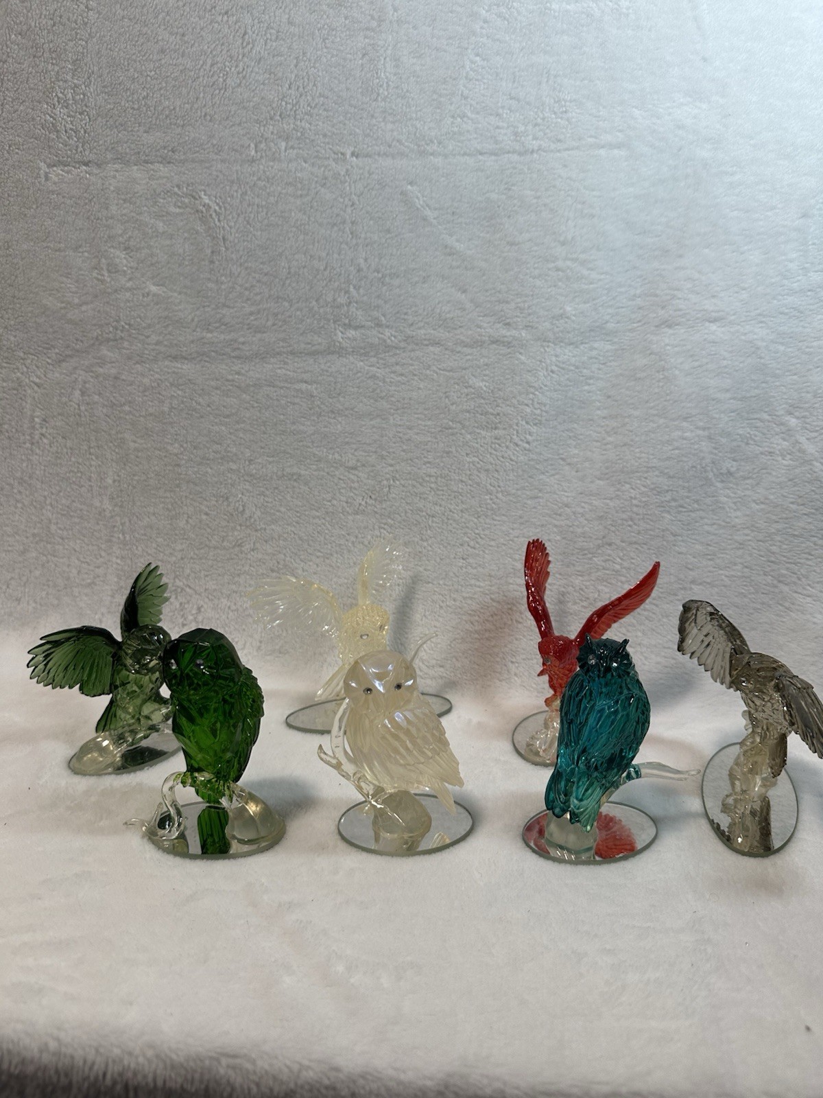 The Hamilton Collection American Owl Glass Figurines Set of 5, Signed