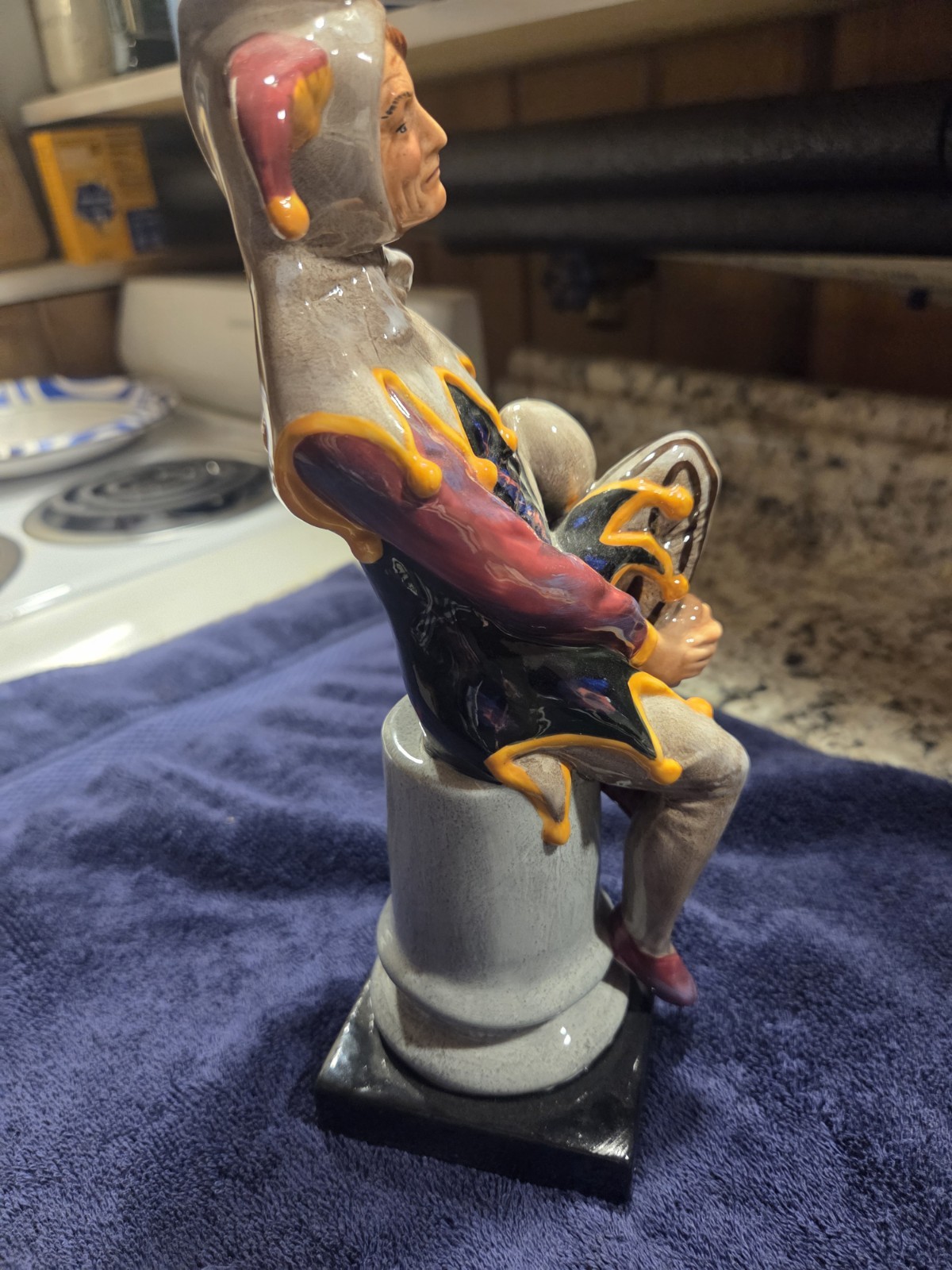 Royal Doulton Jester Figurine England Hand Painted Porcelain, Estate Find