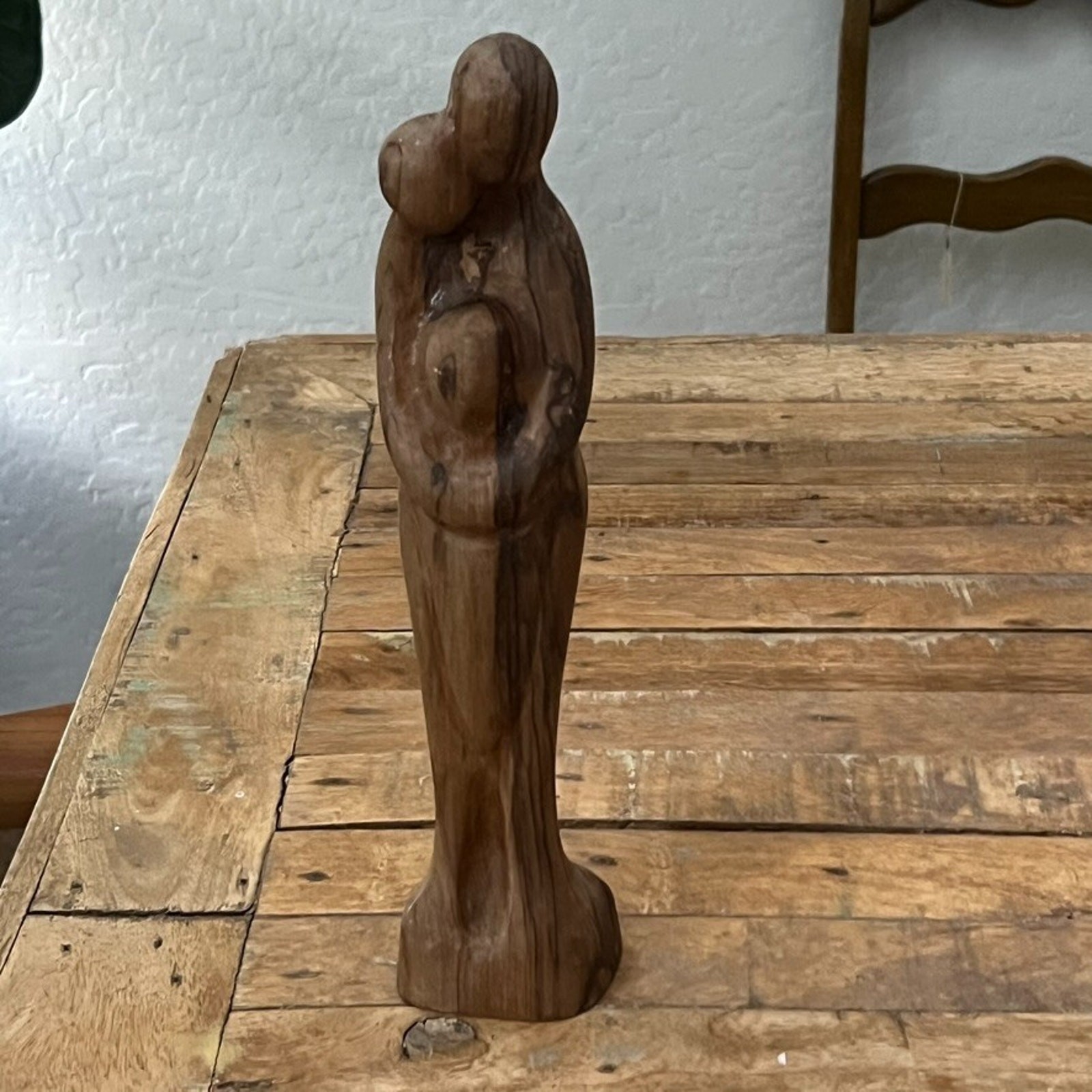 Wood Abstract Carved Figure 12.5″ Art Sculpture Family