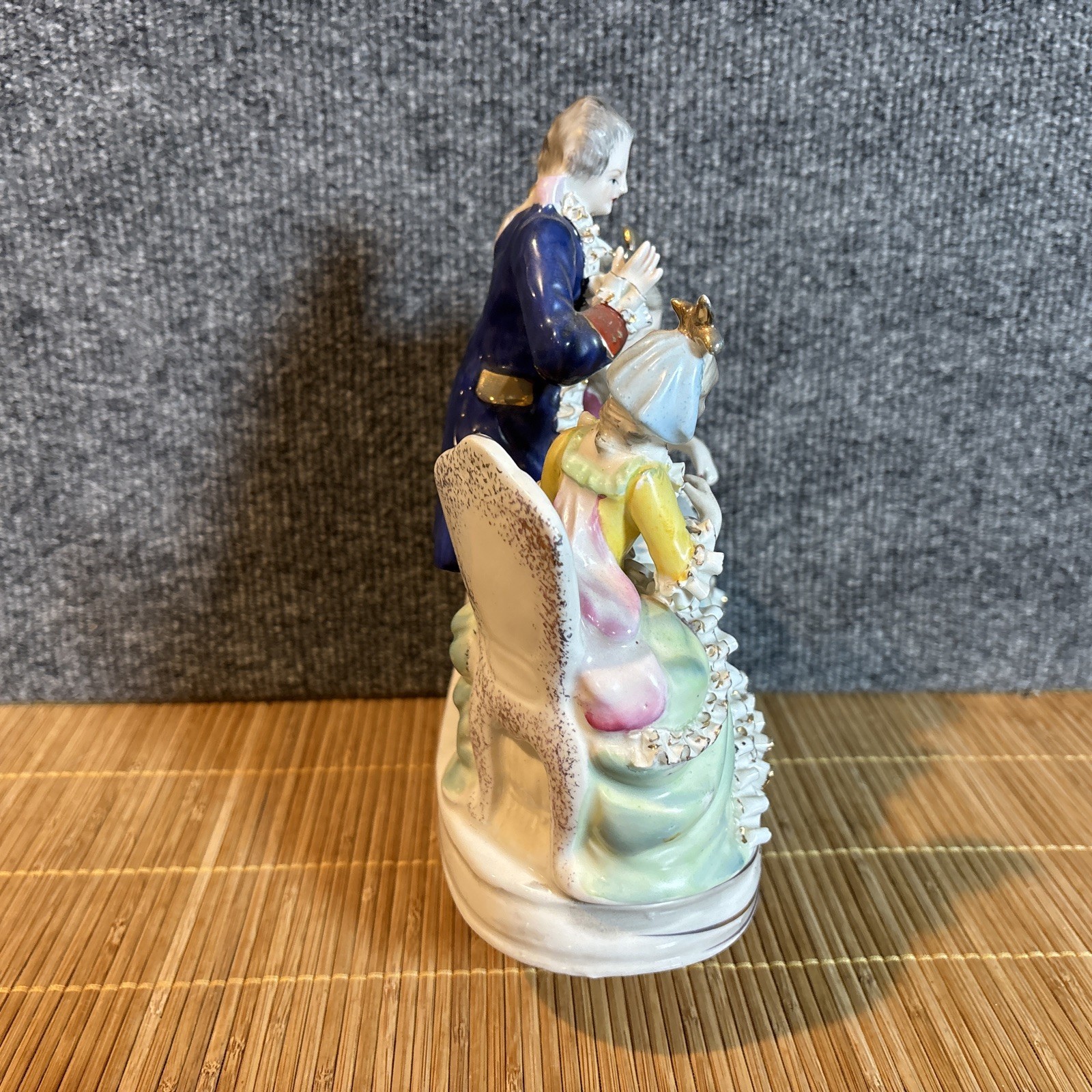 Vtg~Porcelain Courtly Scene~18th Century Style~READ