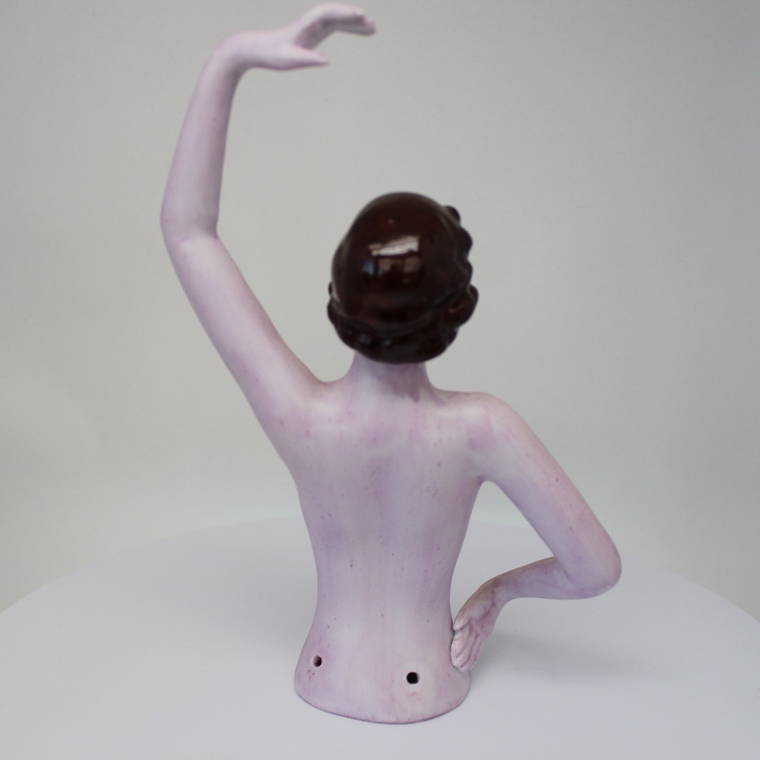 French Style Half doll Figurine Pin-up Half Doll Pincushion Arms Away Art Deco S