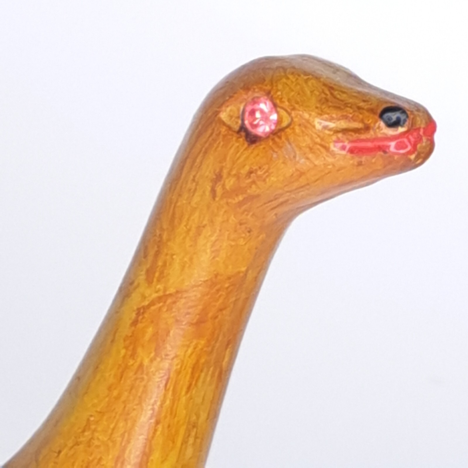 VTG Nessie Lock Ness Monster Molded Plastic Figurine Rhinestone Eyes Plesiosaur