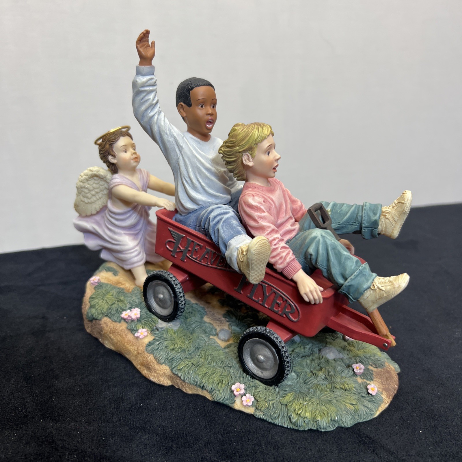 Vtg Demdaco Prayers And Promises Resin Figurine Slow Down Kids Cherub Angel