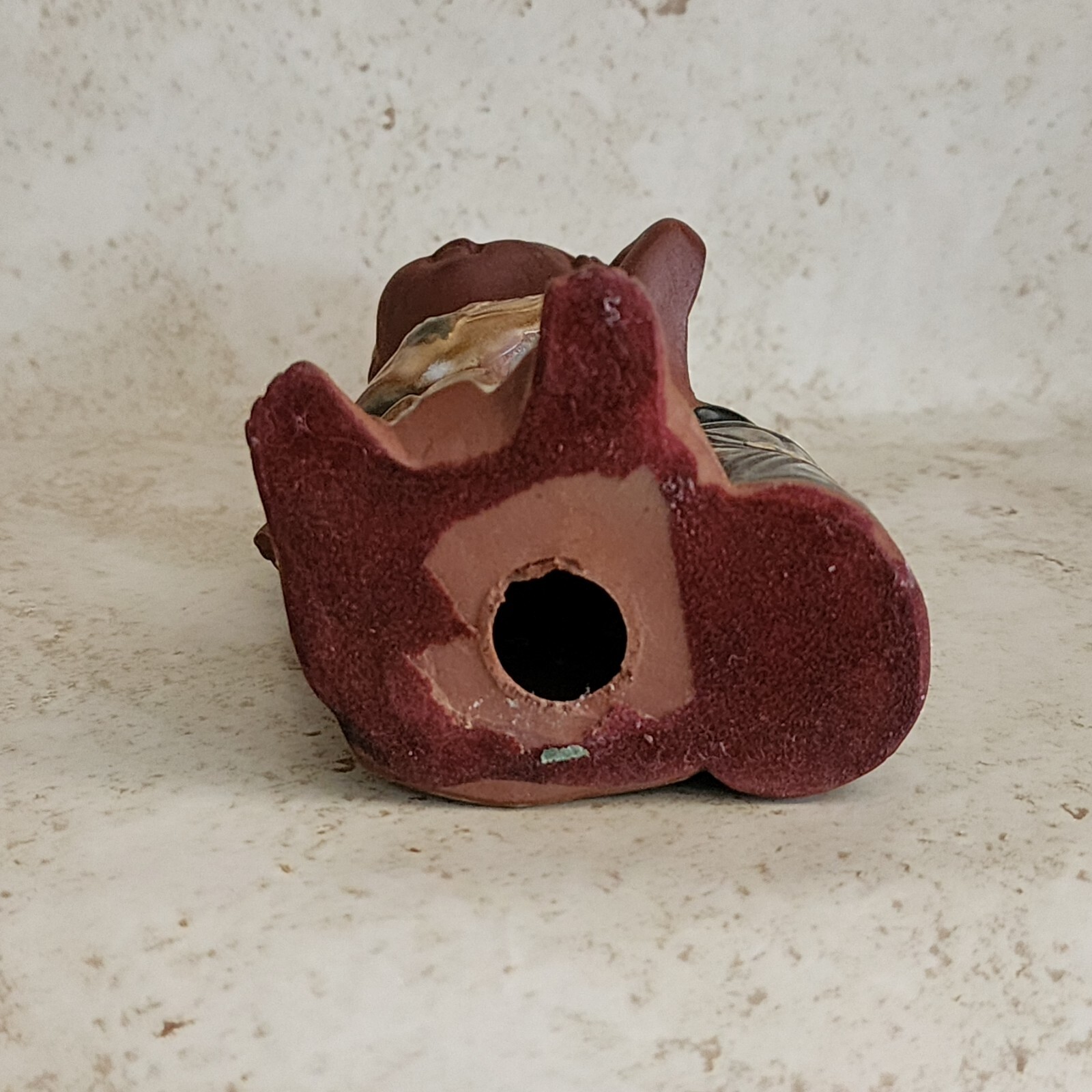 Vintage Redware Thailand Girl Bud Vase Matte Glazed Finish Marked Allied Japan