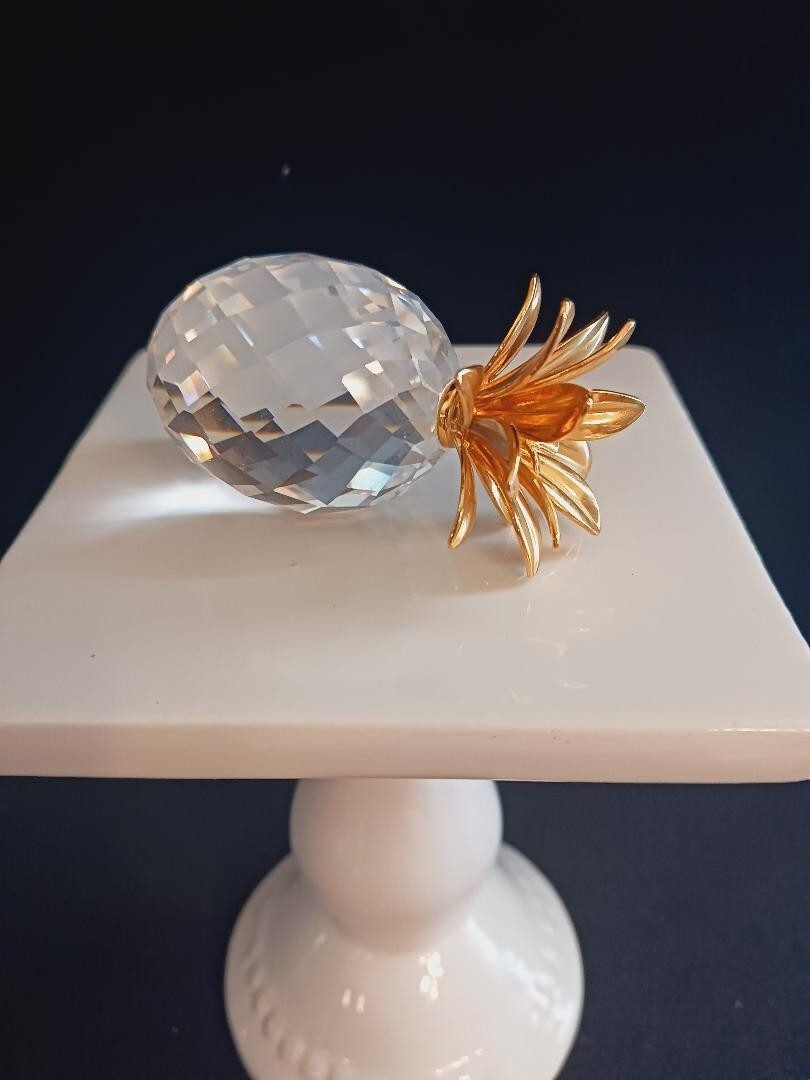 Swarovski Pineapple Gold Toned Leaves 2 1/2″ #012726 No Box Vintage, Max Schreck