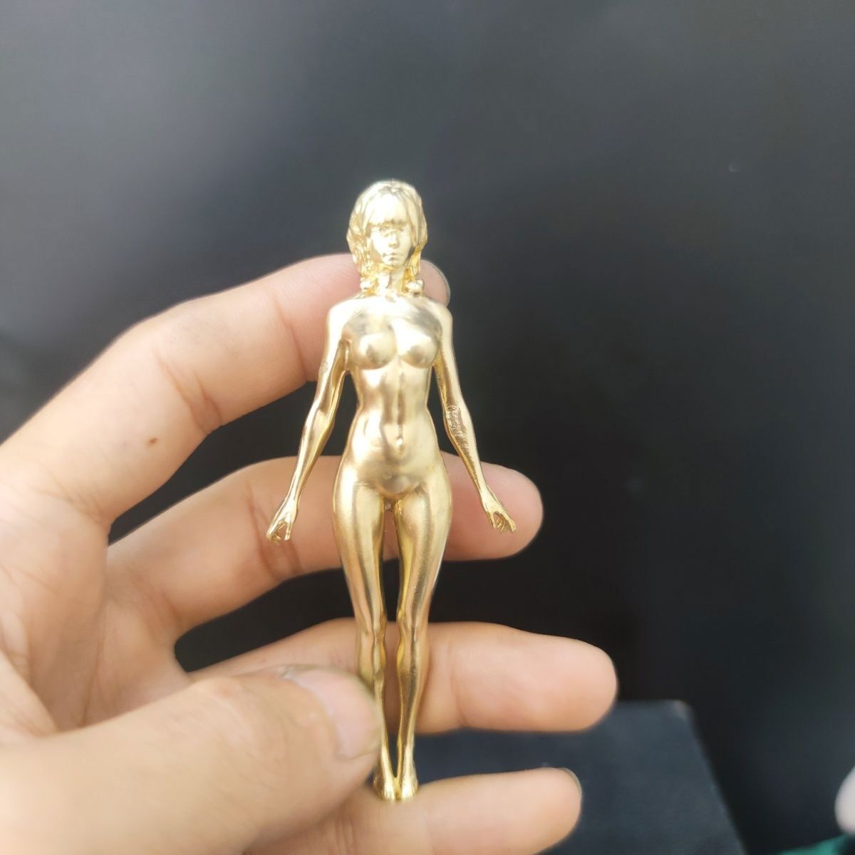 China Pure Bronze 10 Cm Beauty Girl Nude Body Art Statue