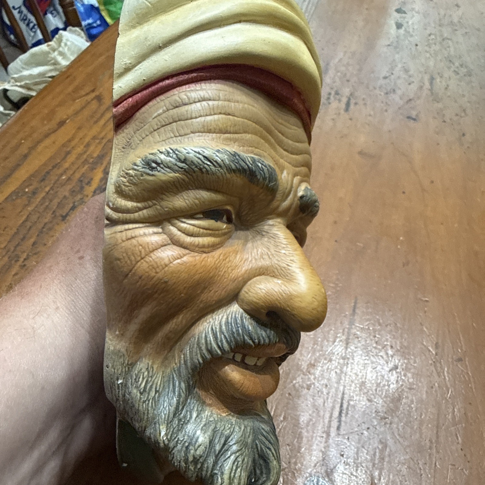 VTG RARE Legend Productions England Sheik & Turkish Lot Chalkware Heads 7 Inches