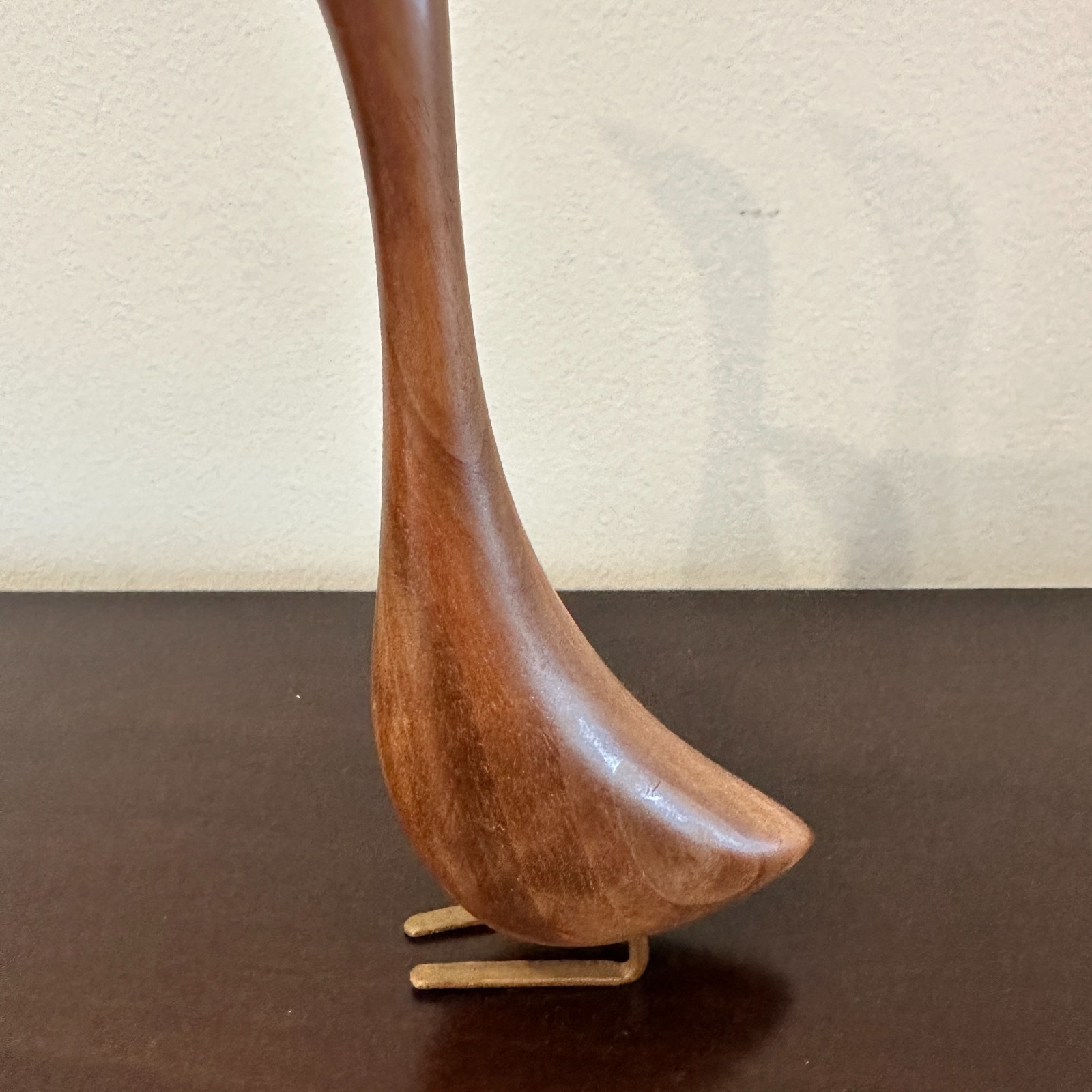VTG Danish Modern 8″ Carved Wood BIRD Art Sculpture MCM