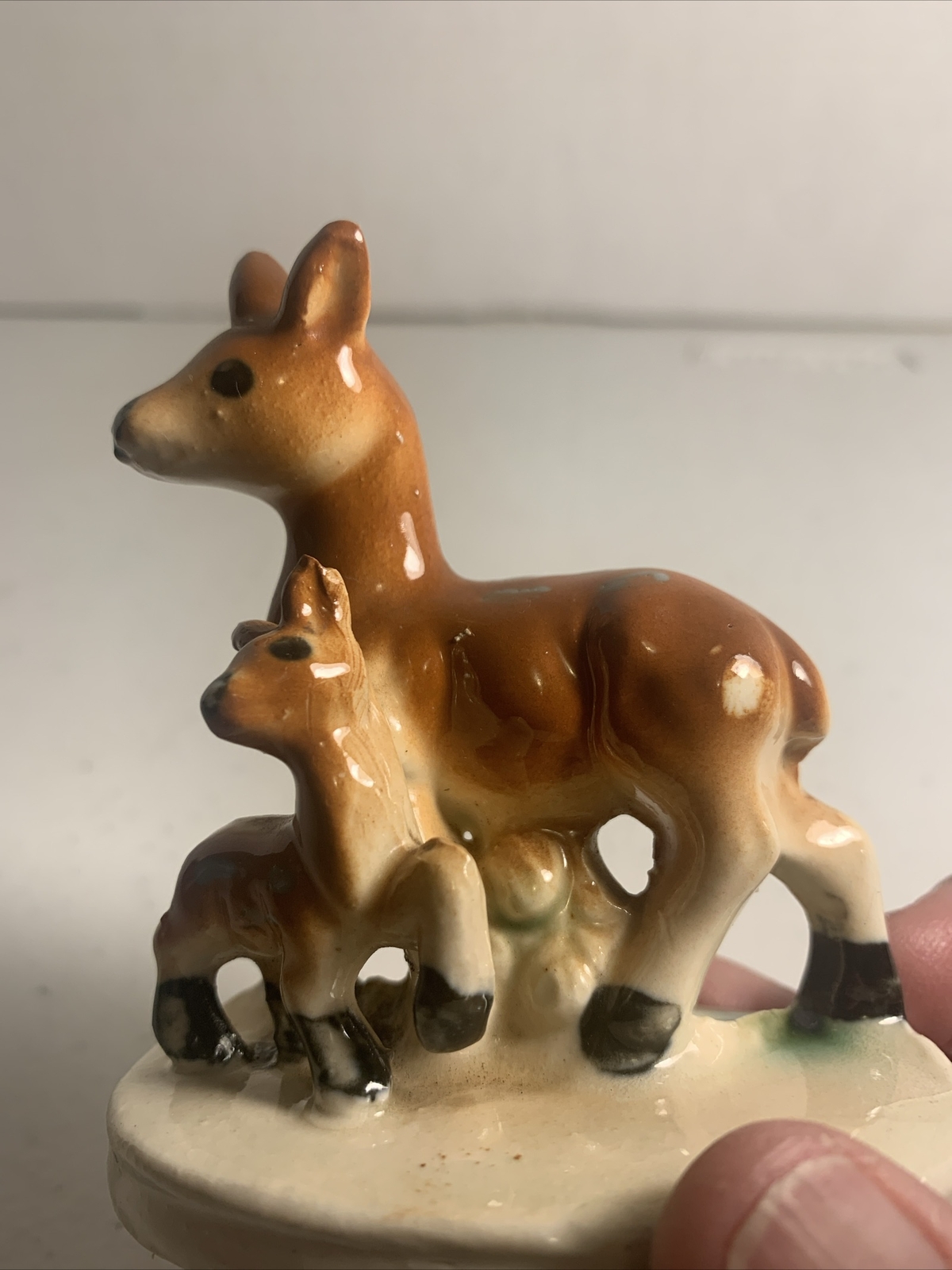 Vintage Bone China Mother Doe & Fawn Figurine 3.25″ Made in Japan MINT