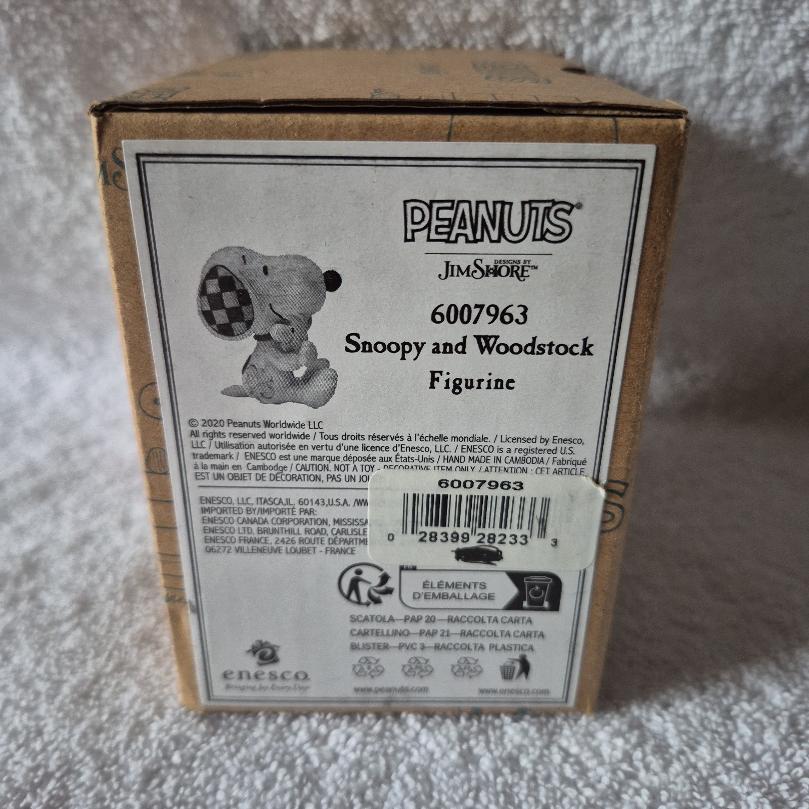 2020 Jim Shore ~ Peanuts ~ “Snoopy and Woodstock” #6007963 ~ New