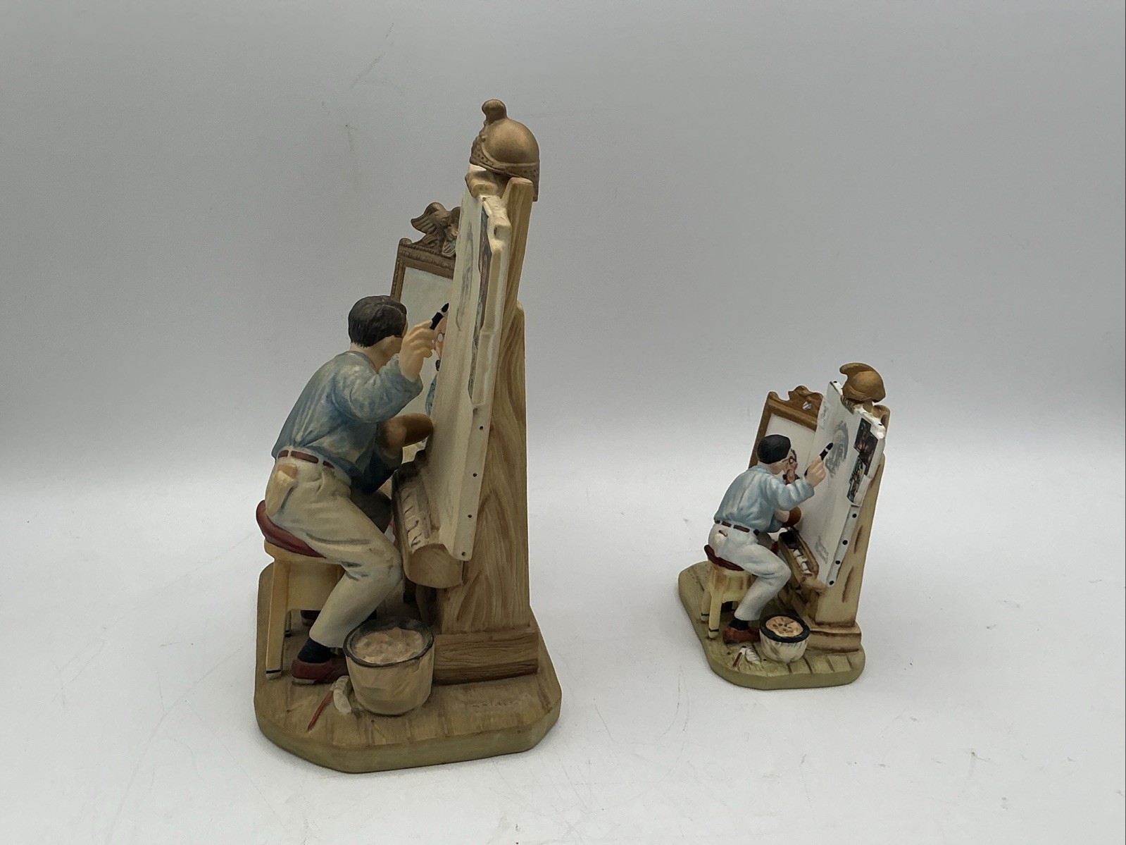 Norman Rockwell “Triple Self Portrait” Gorham Figurine Set (1978 & 1982)