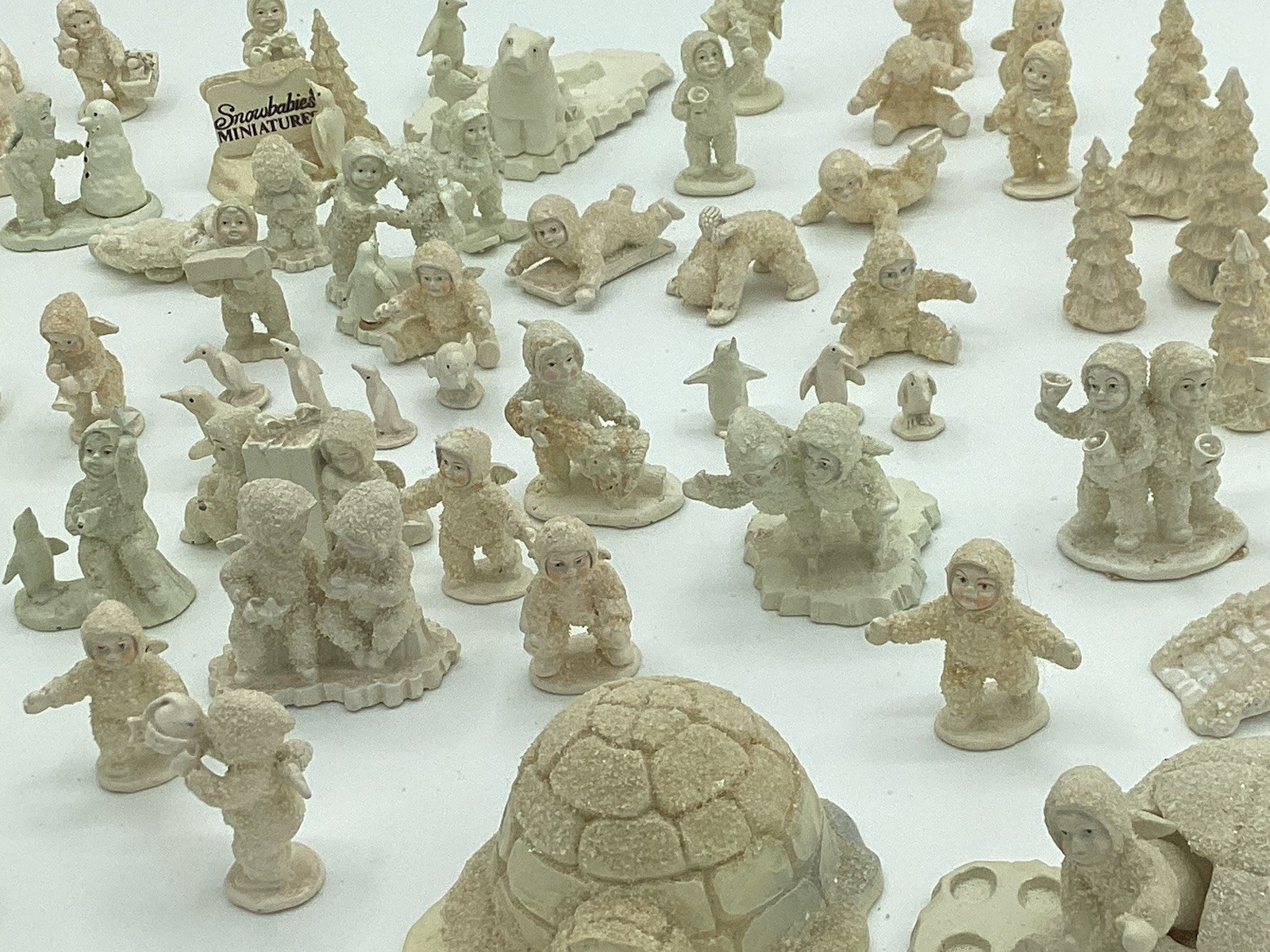Vintage 56 Mini Snowbabies Figurines Christmas Winter Themes 68 Pieces