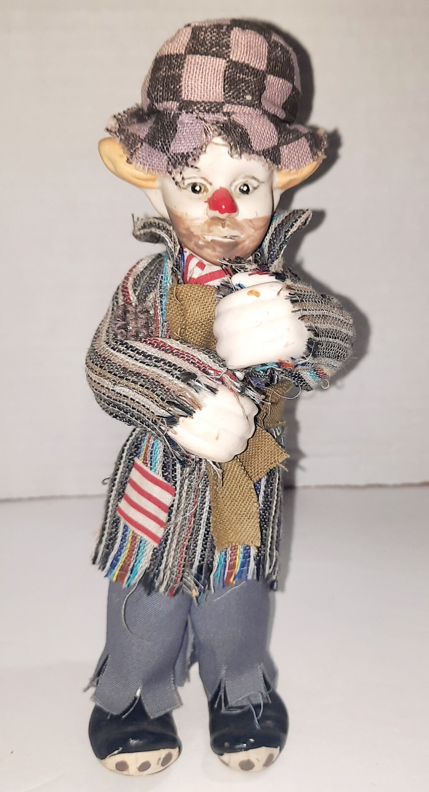 VTG porcelain clown doll hobo circus 7 Inches