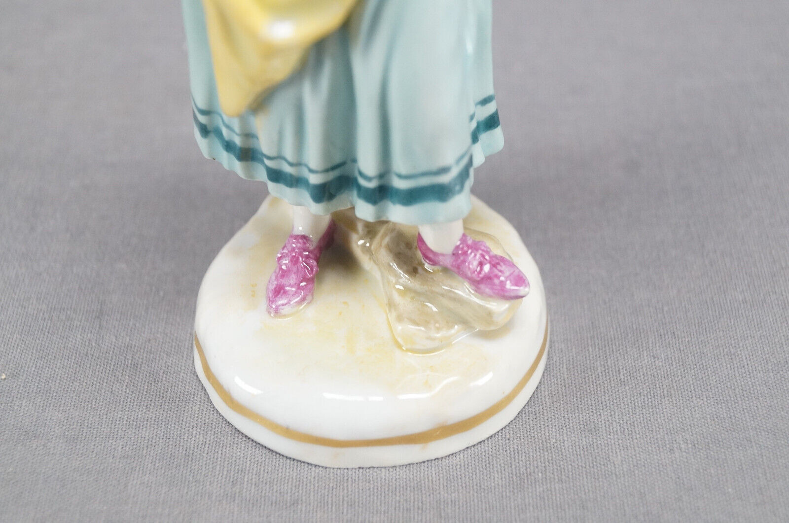 Early 20th Century Dresden Hand Painted Turnip Seller Female Porcelain Figurine