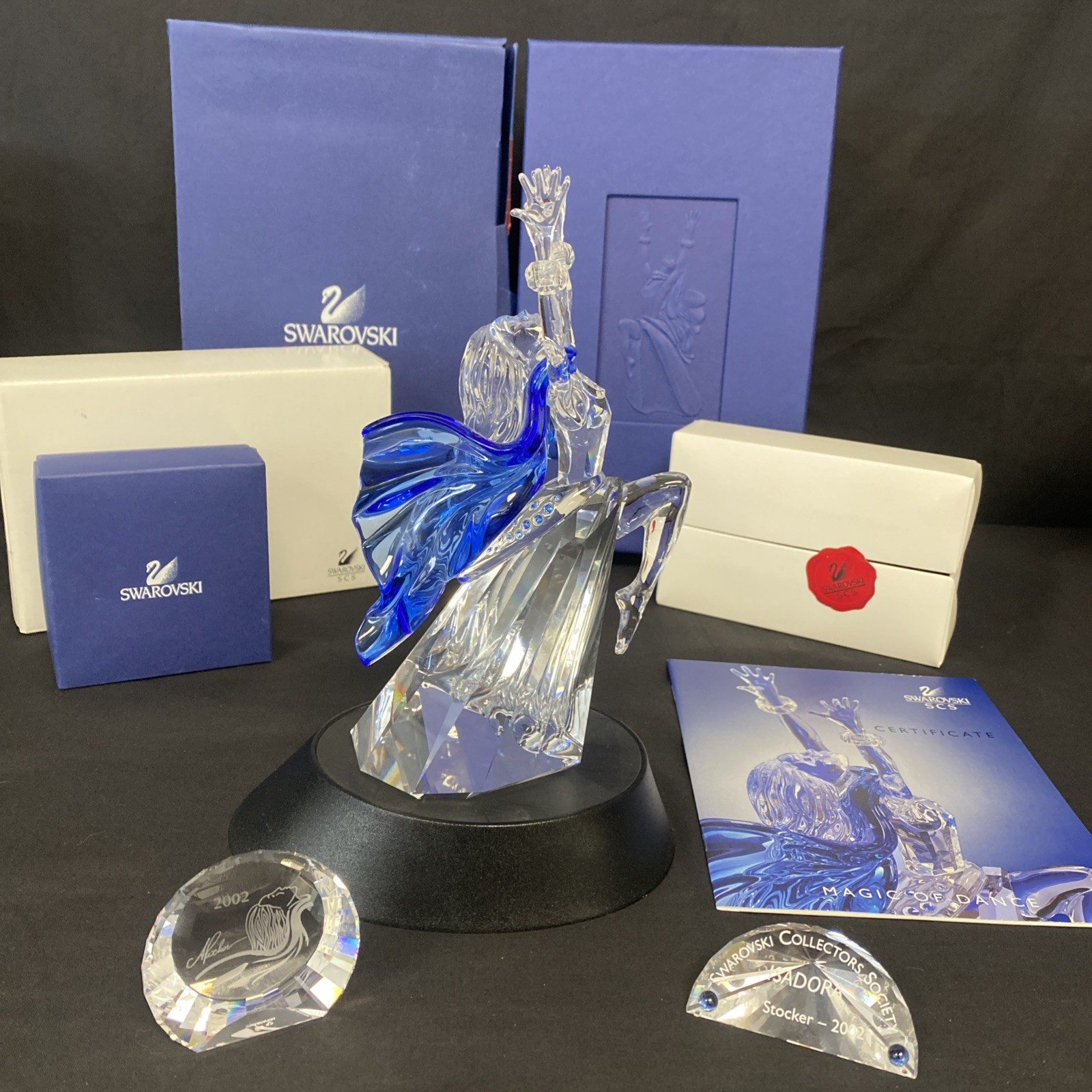 Magic of Dance Isadora Figurine Box Stand and Plaques & COA 2002 Swarovski