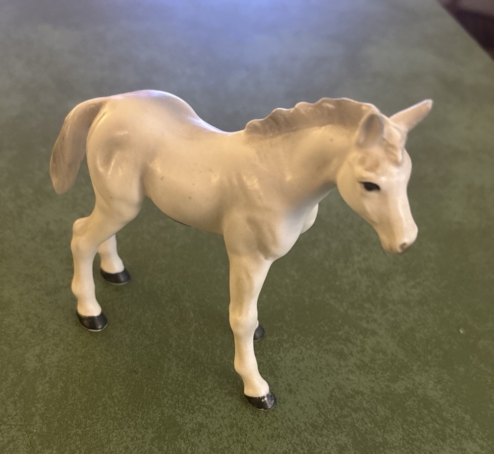Vintage Lefton Horse Figurine White Gray #2212 Japan Ceramic Porcelain Arabian